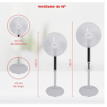 VENTILATEUR DAEWOO -Ventilateur sur pied DW-VENT-DI-1692AXK - Blanc