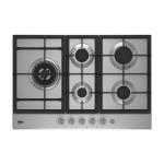 PLAQUE DE CUISSON BEKO ENCASTRABLE 5FEUX 90X60 A GAZ INOX HIAL75235SX
