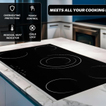 PLAQUE INDUCTION VERTA 5FEUX  90X60 ELECTRIQUE VITROCERAMIQUE NOIR MS293